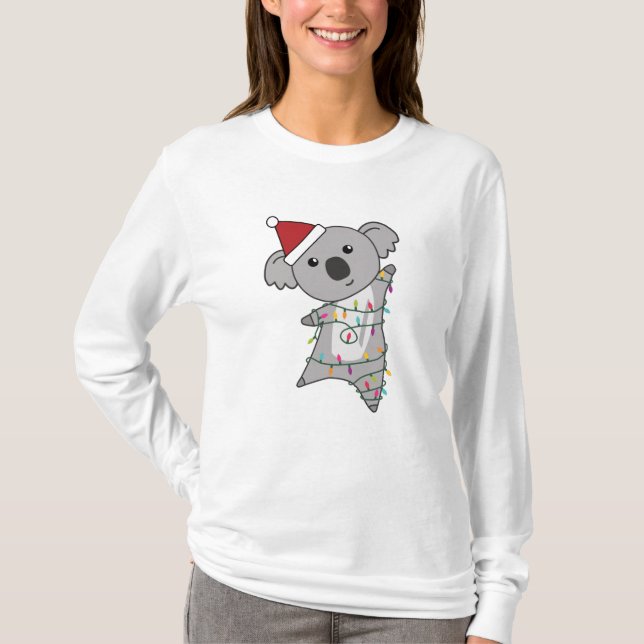 T-shirt Koala Fairy Lights fée de Noël mignon animal (Devant)