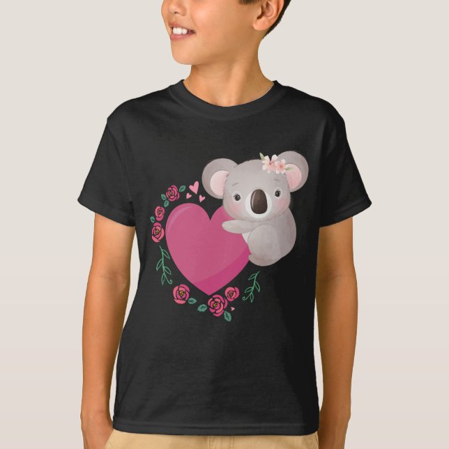 T-shirt Koala Girl Australian Animal Heart (Devant)