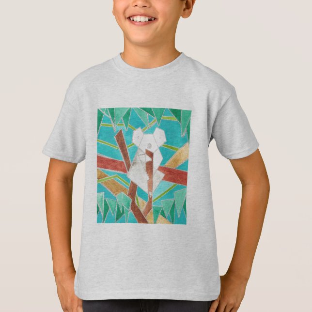 T-shirt Koala in Tree Original Abstract Art (Devant)