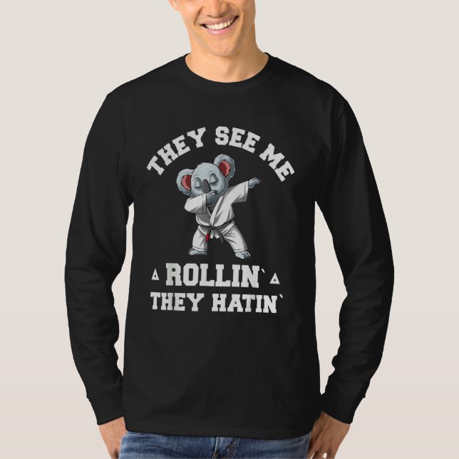T-shirt Koala Jiu Jitsu Rollin   BJJ Grappling Dabbing Koa (Devant)