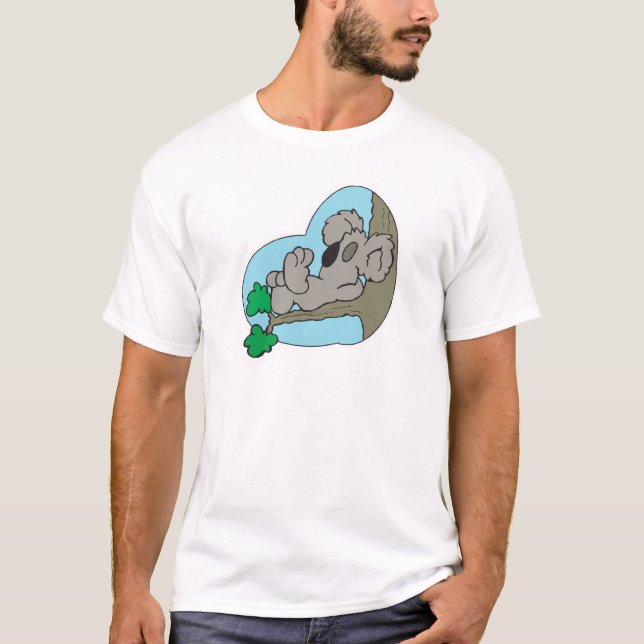 T-shirt koala mignon dormir sur la branche de l'arbre (Devant)