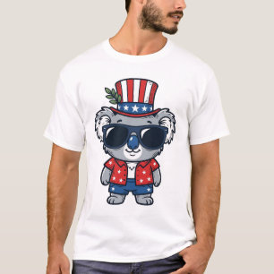 T-shirt Koala patriotique art vectoriel style vintage_1