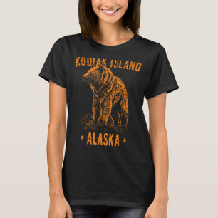 T-shirt Kodiak Island Alaska USA Ours grizzly Vintage Styl