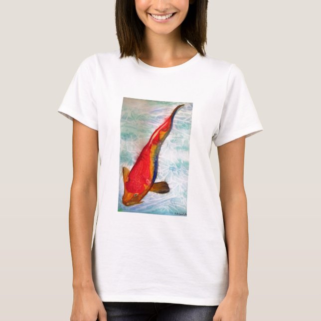 T-shirt Kohaku Koi poisson japonais aquarelle art (Devant)