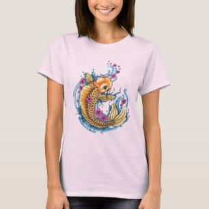 T-shirt Koi avec char biologique aux fleurs de cerisiers