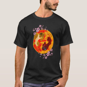 T-shirt Koi Cherry Blossom Yin Yang Japonais Koi Carp Nish