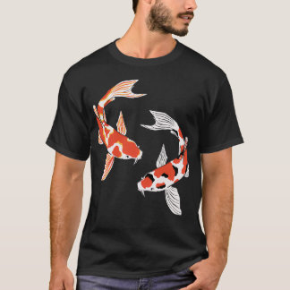T-shirt Koi Fish ampamp rouge or et ampamp rouge noir