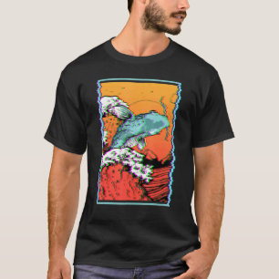 T-shirt Koi Fish Carp Fishing Japonais Grande vague au lar