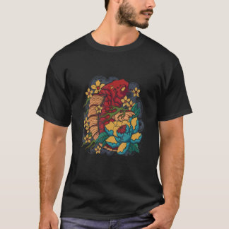 T-shirt Koi Fish Japanese Street wear with Lotus Flowers