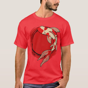 T-shirt Koi Fish Red Tokyo Sun japonais Art Yin Nishikigoi