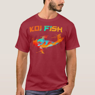 T-shirt Koi Fish Watercolor Art Design Japonais Pond