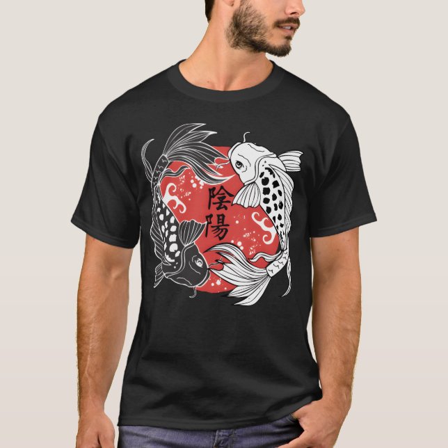 T-shirt Koi Fish Yin and Yang Koi Fish Lover Gift girl (Devant)