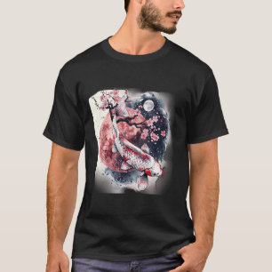 T-shirt Koi Nishikigoi Poisson Asiatique Carpe Sakura Ceri