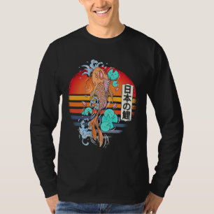 T-shirt Koi Poisson esthétique Japonais Art Retro