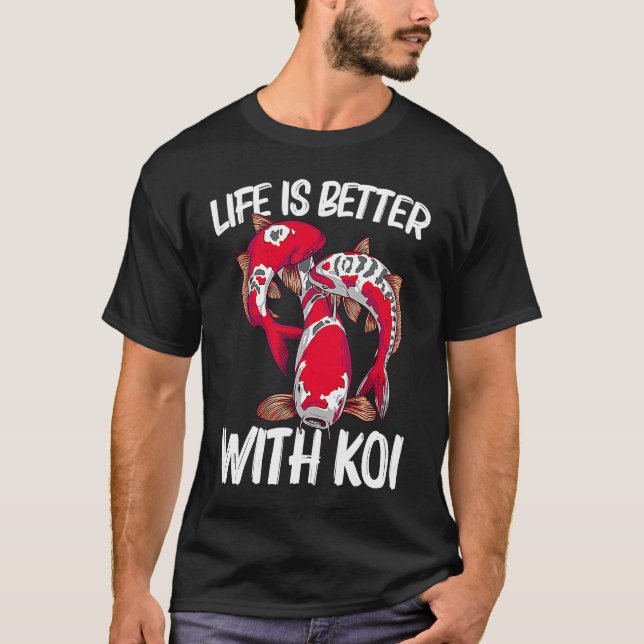 T-shirt Koi Poisson Pour Hommes Femmes Japon Koi Carp Pois (Devant)
