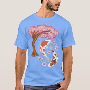 T-shirt Koi Sakura arbre japonais carpe koi cerisier en fl