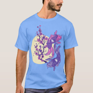 T-shirt koi vintage avec la fleur de cerisier Sakura