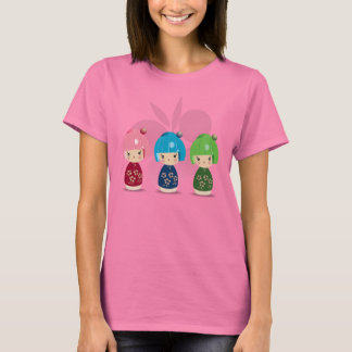 T-shirt Kokeshi Triplets Ringer Tee