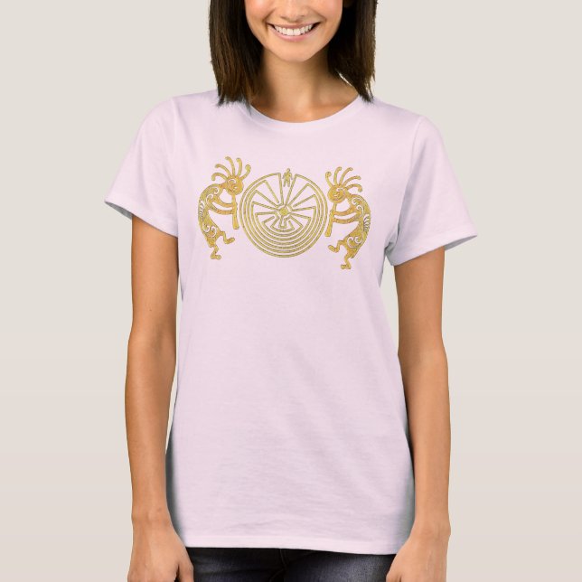 T-shirt KOKOPELLI / L'HOMME DANS LE MAZE or + vos idées (Devant)