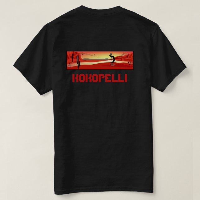 T-shirt Kokopelli Sunset (Design dos)