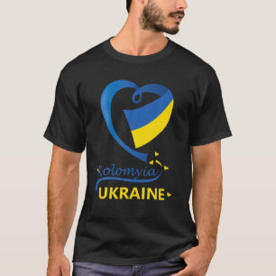 T-shirt Kolomyia Ukraine Drapeau national Coeur Emblème Cr
