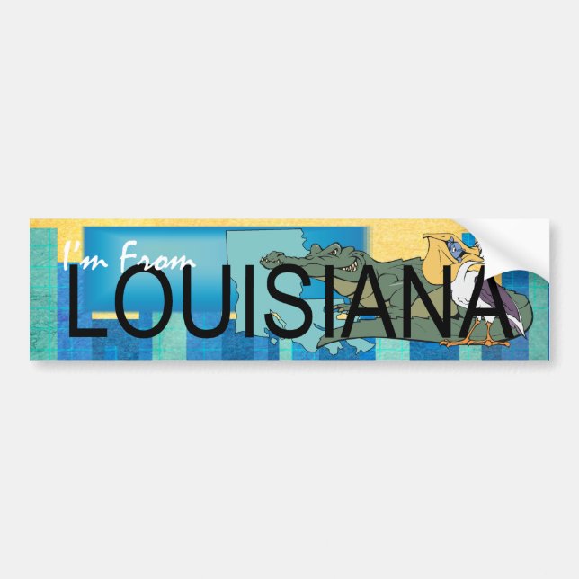 T-SHIRT komme ich aus Louisiana Autoaufkleber (Vorne)