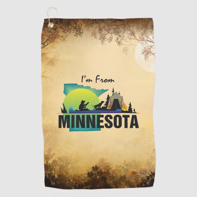 T-SHIRT komme ich aus Minnesota Golfhandtuch (Vorderseite)