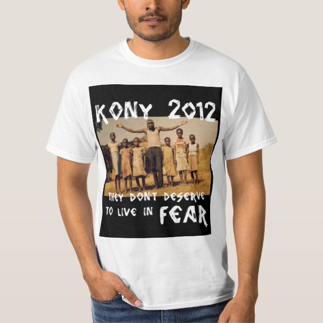 T-shirt KONY 2012 - Arrêtez le noir de crainte (Devant)
