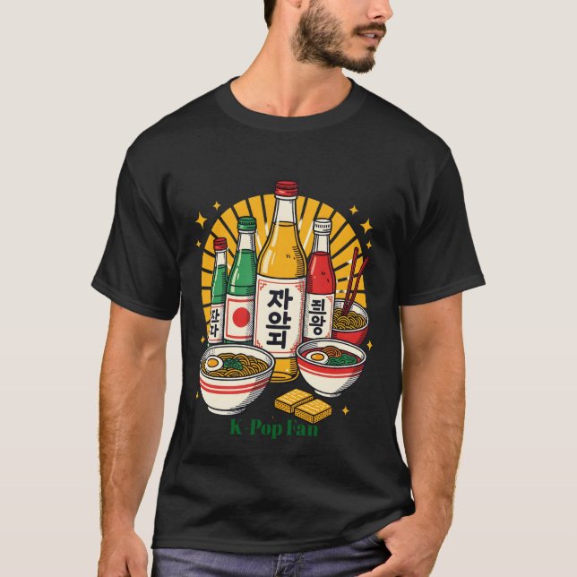 T-shirt Korean Pop Culture Chest Print (Devant)