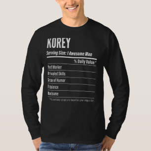 T-shirt Korey Taille du service Nutrition Étiquette Calori