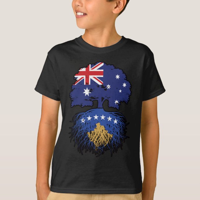 T-shirt Kosovo Kosovo Australie Australie racine des arbre (Devant)