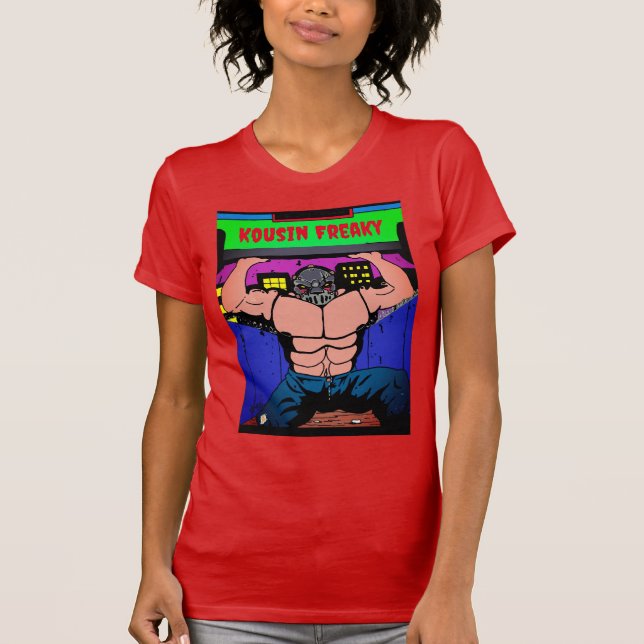 T-shirt Kousin Freaky Tiny devient fou (Devant)