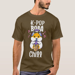 T-shirt KPop Et Chill Boba Et K-Pop Shirt Kawaii