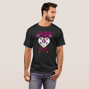 T-shirt KPop Heart Corée Drapeau Symbole main Design de mu