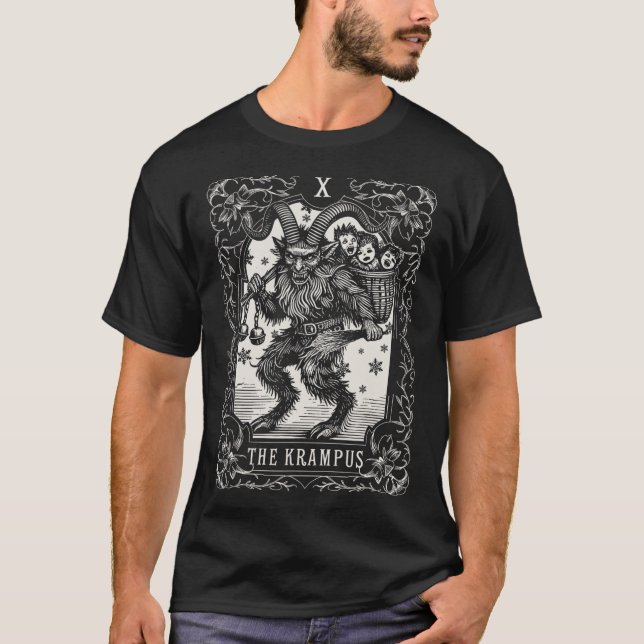 T-shirt Krampus Tarot Card Design Noël Saison Evil Pa (Devant)