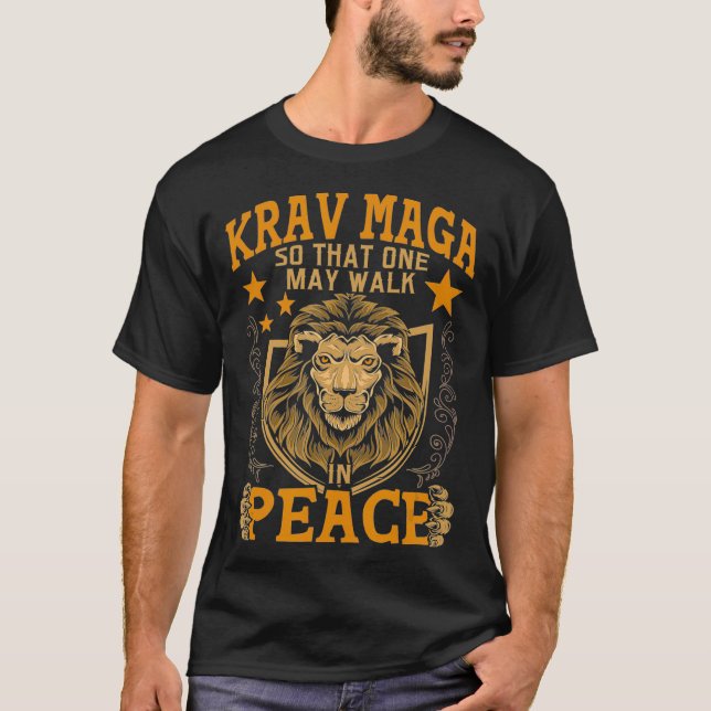 T-shirt Krav Maga One May Walk En Paix Self-Defe Israélien (Devant)
