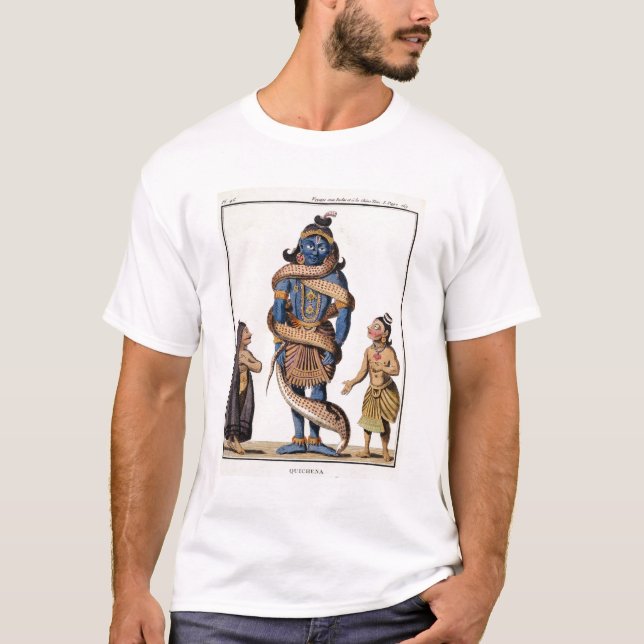 T-shirt Krishna a serré par le serpent de Kaliya, de 'Voya (Devant)