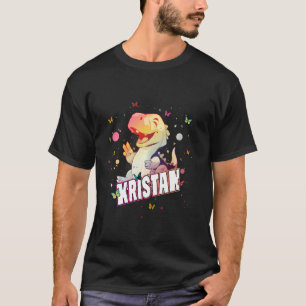 T-shirt KRISTAN - Nom mignon du garçon avec Dinosaur migno