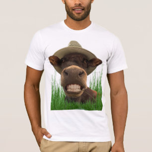T-shirt Kuhhumor an den weißen Zähnen