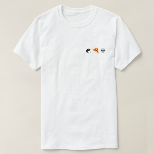 T-shirt Kung Fu Pizza Martian Emoji (Design devant)