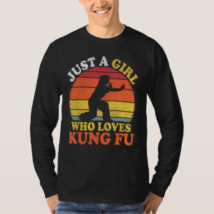 T-shirt Kung Fu  Vintage Juste une fille qui aime le Kung 