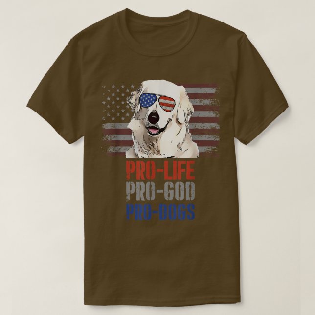 T-shirt Kuvaszok Anti-avortement Pro God Pro Chien (Design devant)