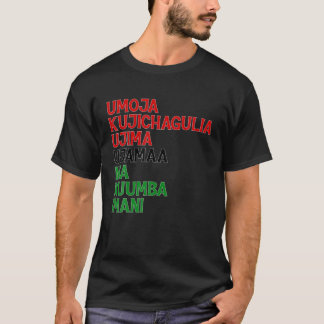 T-shirt Kwanzaa Kinara Set Pour Enfants Hommes Femmes Sept