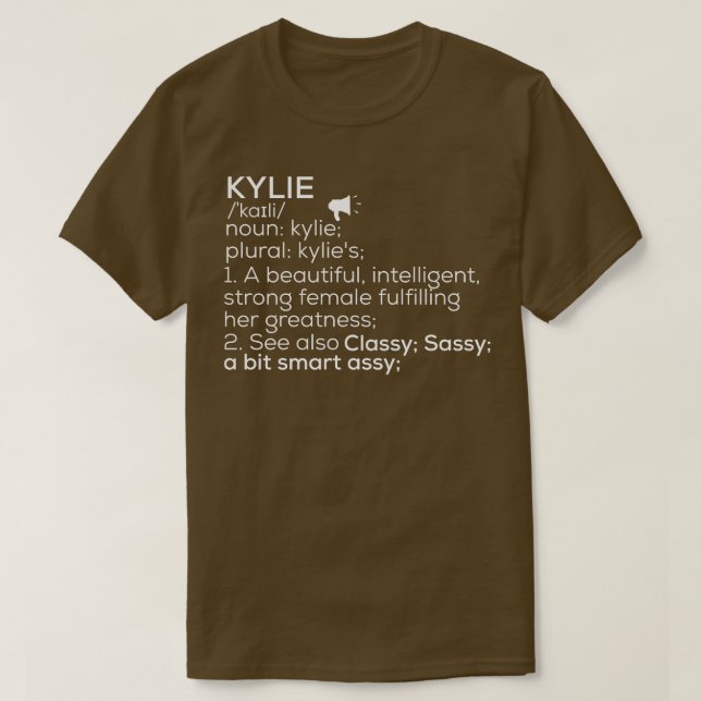 T-shirt Kylie Nom Kylie Définition Kylie Nom de la femme K (Design devant)