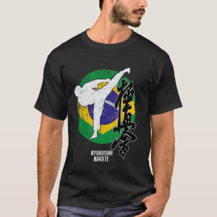 T-shirt Kyokushin Classique Brésil Karaté Drapeau du Brési