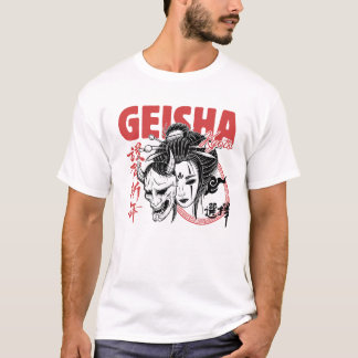 T-shirt Kyoto Geisha x Oni Mask - Japanese Fusion Streetwe