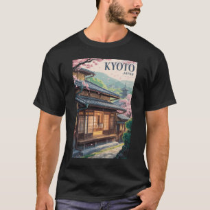 T-shirt Kyoto Maison Japon Illustration Voyage Art Rétro