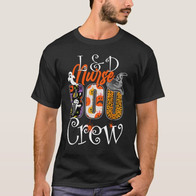 T-shirt L&d Infirmière Boo Crew Halloween Nurs de travail  (Devant)