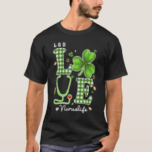T-shirt L&D Infirmière Jour de la Saint Patrick Amour Stet