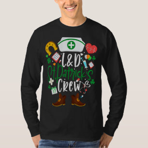 T-shirt L D St patrick Infirmière Équipage St Patrick Jour